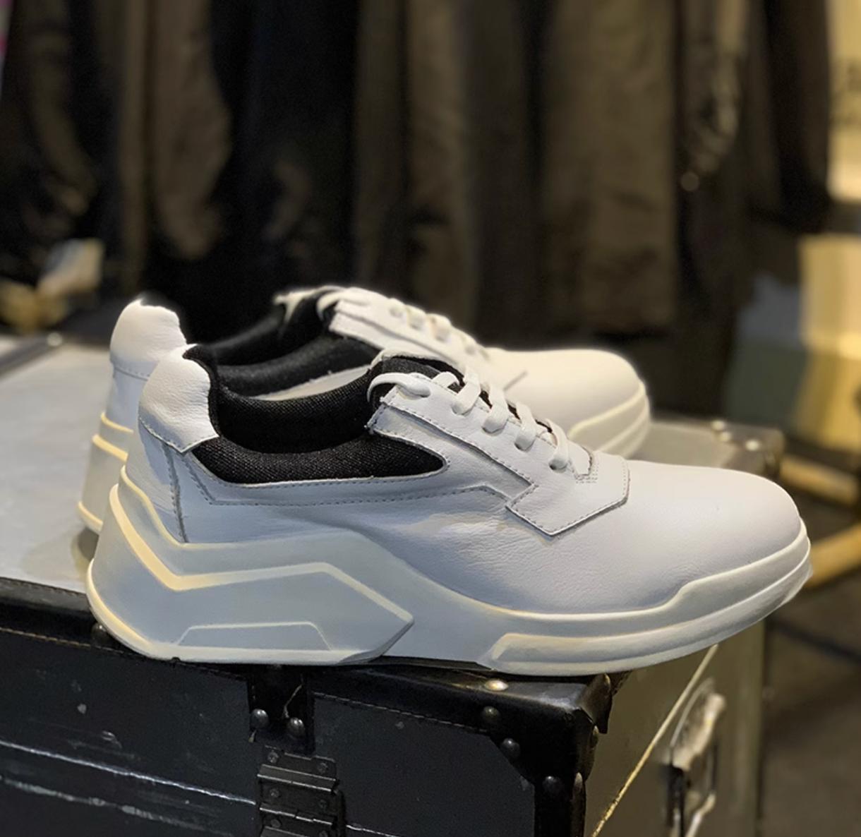 SAOLA Scarpe con pompa stringate bianche da uomo tempo libero sport camminata giovani primavera pelle moda bianche