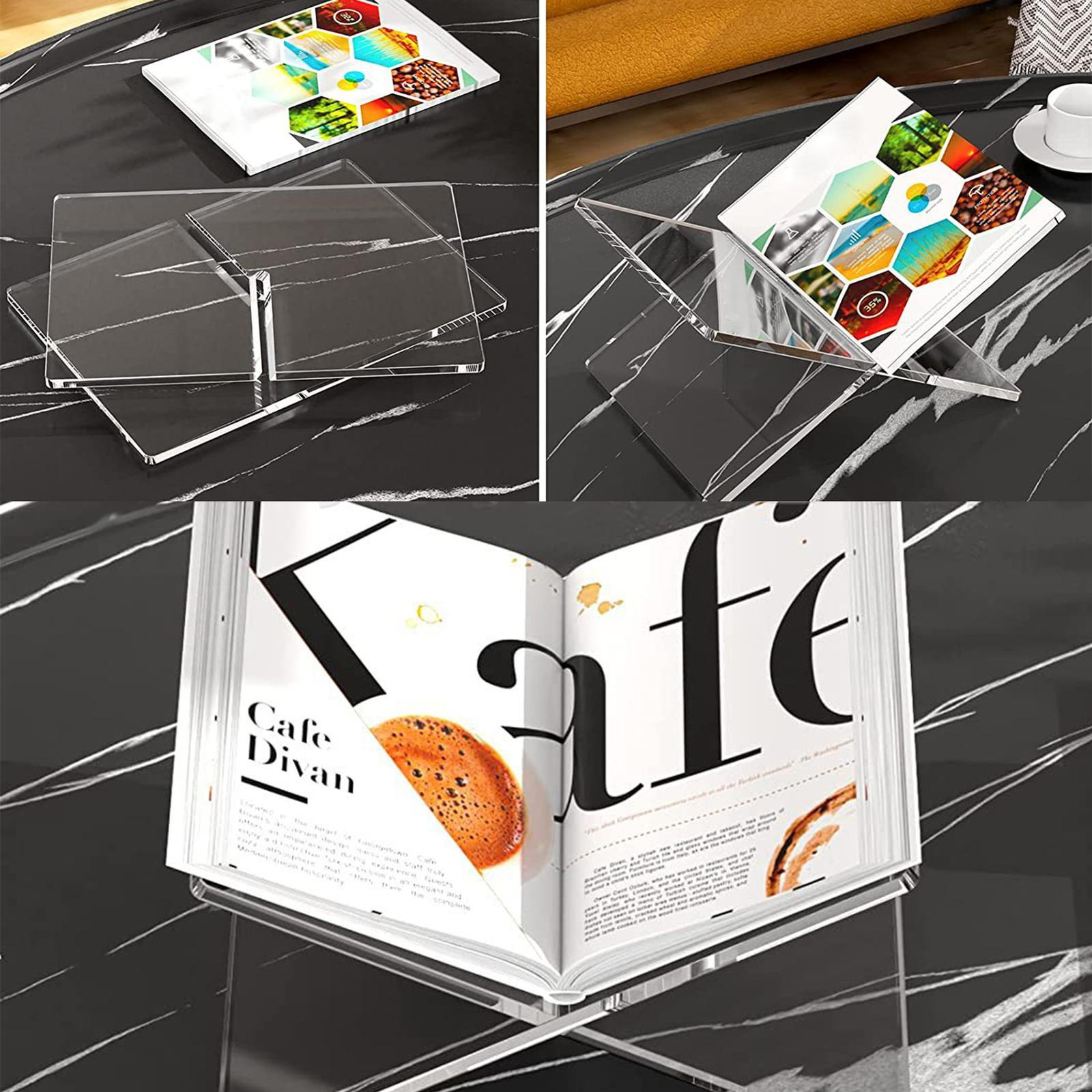 Acrylic Book Holder Functional X Shaped Book Stand For Displaying Book