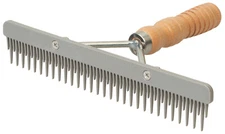 Weaver Leather Fluffer Comb, Plastic Comb, Wood Handle, 69-6051-Gy, Gray