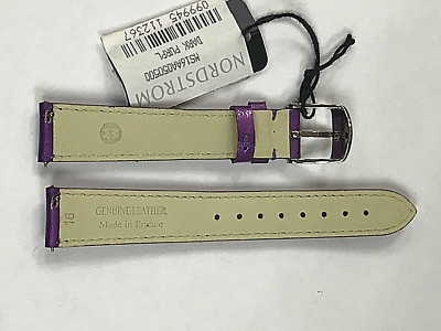 michele 16mm Pale Mauve Thin Bark Leather NEW MICHELE 16MM LITE LILAC LEATHER WATCH STRAP,BAND+SILVER  main image 4