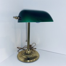 green glass library lamp