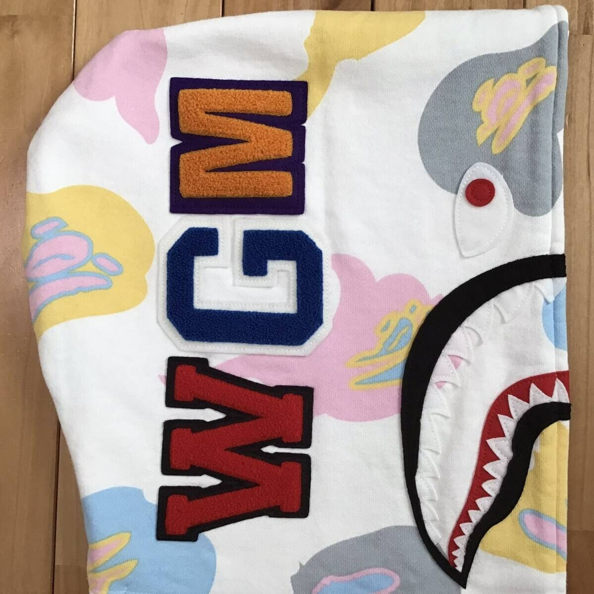 BAPE Def camo shark full zip hoodie White A Bathing Ape Size XL | eBay