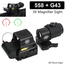 Sight holographic Red Green Dot Reflex 558+G43 3X Magnifier Qd Side Clone-Black