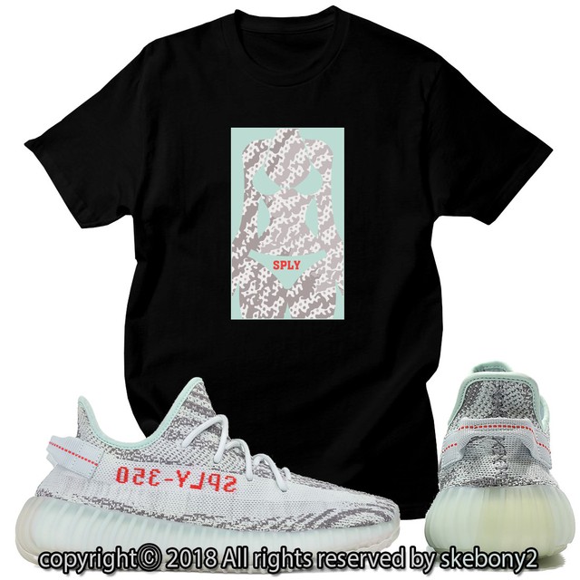 NEW CUSTOM T SHIRT MATCHING adidas YEEZY Boost 350 v2 âBlue Tintâ AD-Y-1-8 | eBay
