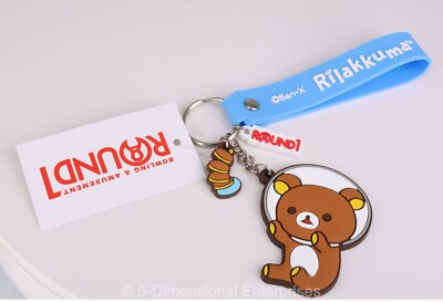 Rilakkuma Korilakkuma ASTRONAUT SPACE KEYCHAIN Blue Band Round1 One San-X NEW