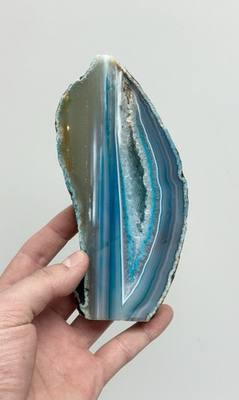 #ad XL Teal Agate Geode Slab AAA w Cut Base Brazilian High Quality Quartz Crystal $24.99