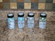 4 Folk Art 2 Blue 1 TEAL 1 Green TERRAZZO FLAKES Color Chips New
