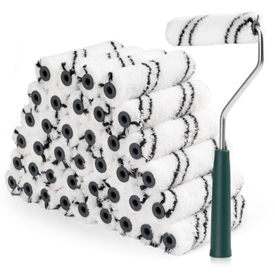 Microfiber Paint Roller 4 Inch Small Paint Roller Covers (3/8-Inch Nap 40 Pac...