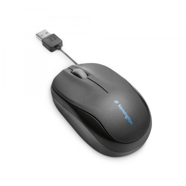 Kensington Nero Mouse Pro Fit Con Filo Riavvolgibile, - Immagine 3