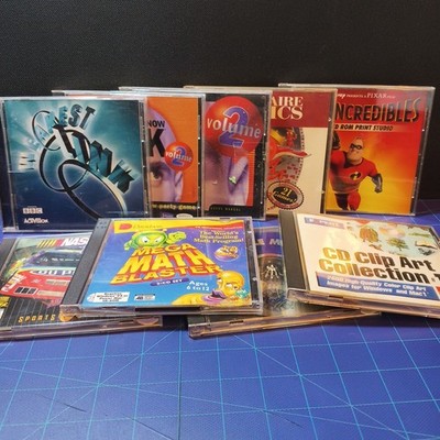 Lot of 9 PC Games & Clip Art - Nascar The Incredible You Dont Know Jack + More 
