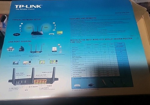 Tp-Link N600 Dualband Gigabit ADSL2 + Router TD-W8980 - Photo 2/5