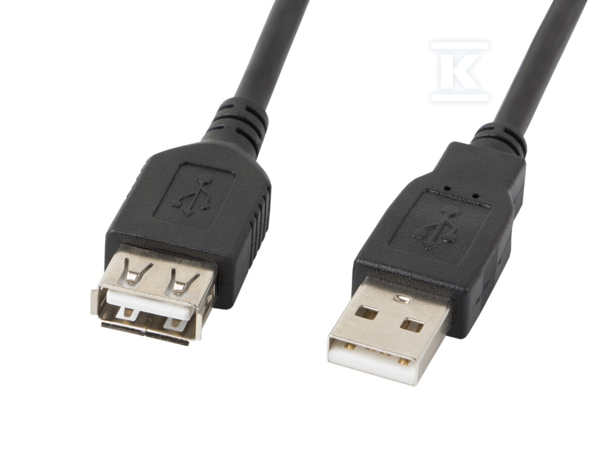 Lanberg CA-USBE-10CC-0007-BK, 0,7 m, USB A, USB A, USB 2.0, 480 Mbit/s, Schwarz (0.70 m, USB 2.0), USB Kabel - Bild 4