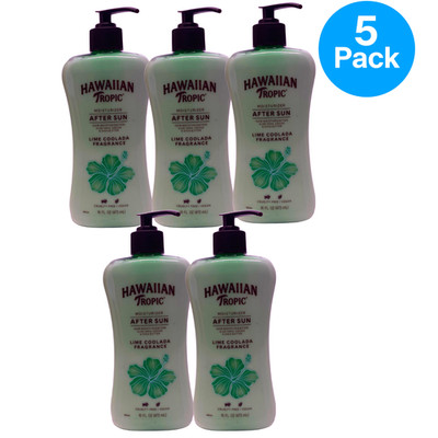 Hawaiian Tropic Lime Coolada After Sun Moisturizer Lotion 16 oz 5 Pack New