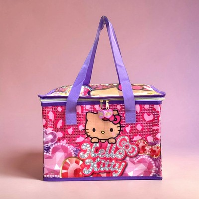 Sanrio Sun Tun Kitty Gal Kitty Insulated BIG Clear Multi-Bag Glitter Pink Japan