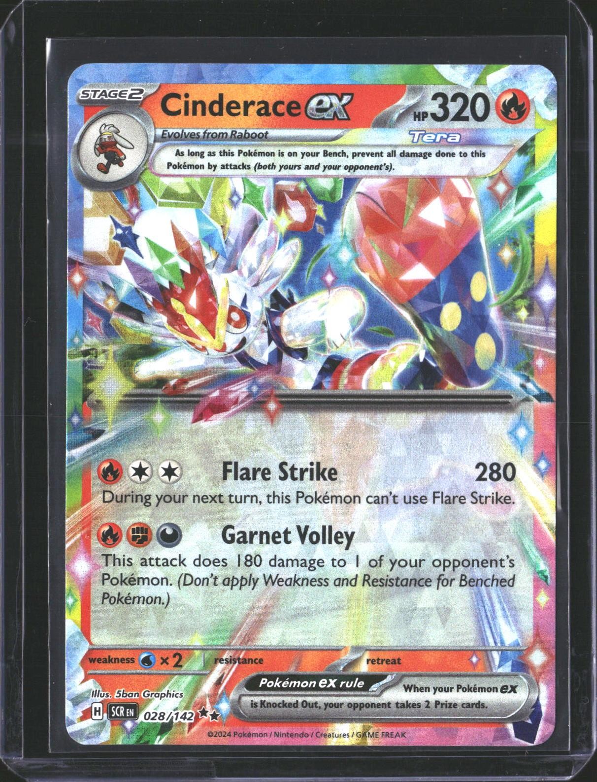 Cinderace ex 28/142 Double Rare Stellar Crown Pokemon NM/M