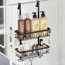 Over the Door Shower Caddy Hanging, Rustproof Hanging Shower Organizer for Glass