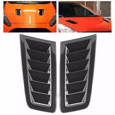 2 x Car Hood Air Vent Bonnet Kit RS Style Carbon Print Black White NEW