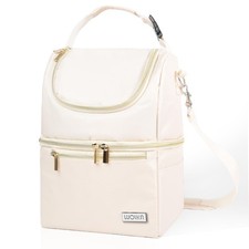 Breast Milk Cooler Travel Bag Fits 6 Baby Bottles Up To 9 Oz Double Deck