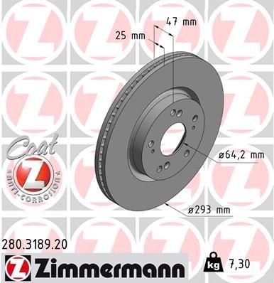 2X Zimmermann Bremsscheibe 280.3189.20 FüR Honda-image