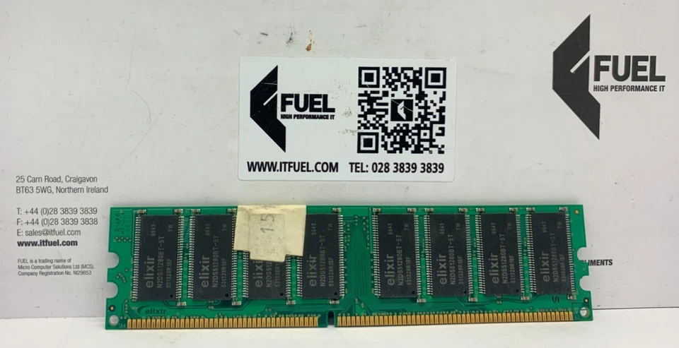 Elixir  1GB DDR ram memory module  PC-3200 -  M2U1G64DS8HB1G-5T - Image 3 of 3