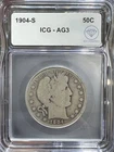 1904 S Barber Half Dollar ICG AG-3 IDC Verified