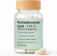 Pentadecanoic Acid Capsules, C15:0 Fatty Supplement 90 Count Pack of 1