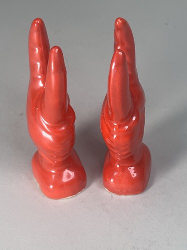 Vintage Salt & Pepper Shaker Set, Lobster Crab Claw, Japan, Cape Cod Suviner, 4" - Picture 6 of 8