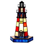 L11005 Lighthouse Tiffany Style Stained Glass Accent Table Lamp Night Light f...