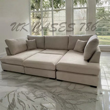 Cinema Sofa U Shape & L Shape Corner Chaise Modern Design Plush Naples Velvet
