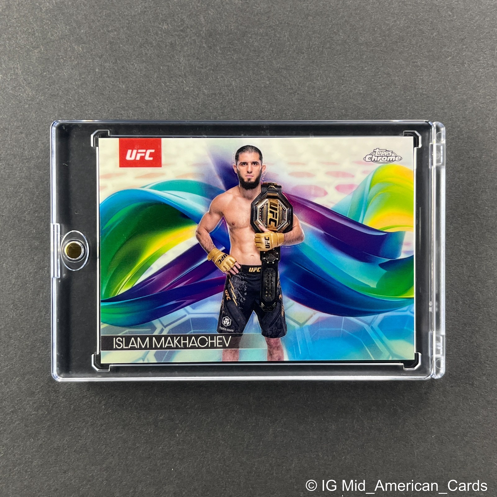 2025 Topps Chrome UFC #HEL-24 Islam Makhachev Helix Case Hit SSP