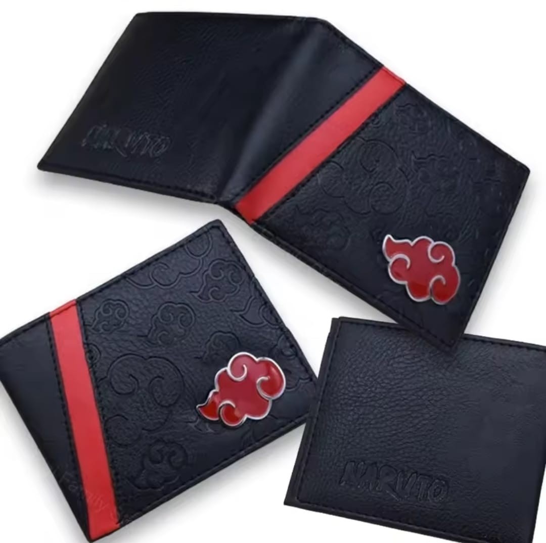 Cartera Akatsuki Naruto – Negra con Nube roja, Estilo Anime Dibujos Animados