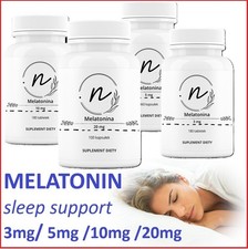 Melatonin 3mg-5mg-10mg 100/180/360 tab caps Natural Sleep Aid Supplement Rest