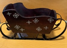 Christmas Sleigh Wooden Holiday Decoration table top 10' by 5" NEW Ships FREE US