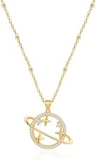 Pearl 18K Gold Plated Moon Star Lion Evil Eye Love Heart Cross Pendant Nec