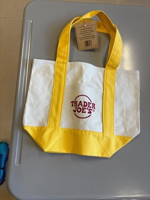 Trader Joe s Mini Canvas Tote Bag YELLOW