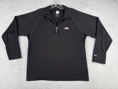 The North Face Shirt Men Medium Black Long Sleeve 1/4 Zip Mock Neck Poly Vapowic