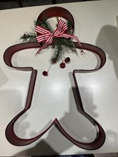 Large 22 Inch Gingerbread Man Cookie Cutter Red Metal Christmas Decor New