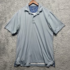 Johnnie-O Polo Shirt Mens Medium Blue Performance Golf Preppy Short Sleeve