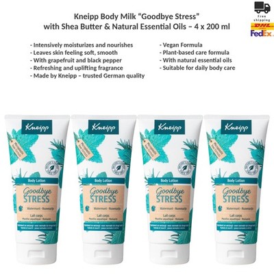 Kneipp Body Lotion Goodbye Stress Shea Butter Moisturizing 4 x 200ml