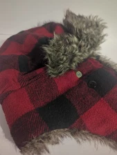 Mad Bomber Plaid Insulated Aviator Trapper Hat Men's Red Excellent - Size S