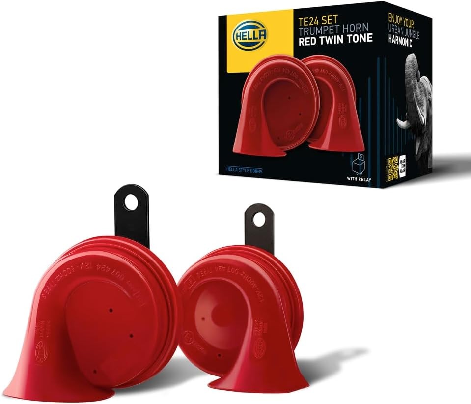 HELLA 007424801 Twin Trumpet High/Low Tone 12V Horn Kit with