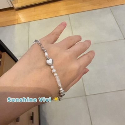 Neu mit Etikett Coach Perlen und Muschel Armband CFF49 silberfarben Geschenk mit Staubbeutel