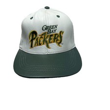 Vintage Green Bay Packers Leather Snapback Hat NFL USA Pro Line Cap