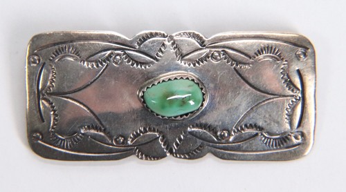 Rose Abeyta Navajo Sterling Silver Turquoise Brooch