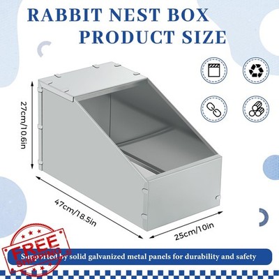 Maxcheck Rabbit Nesting Box 18.5'' Metal Bunny Small Animal House