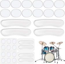 Drum Dampeners - 16 Pcs Gel Pads, Round  Long Silicone Drum Silencers for Tone