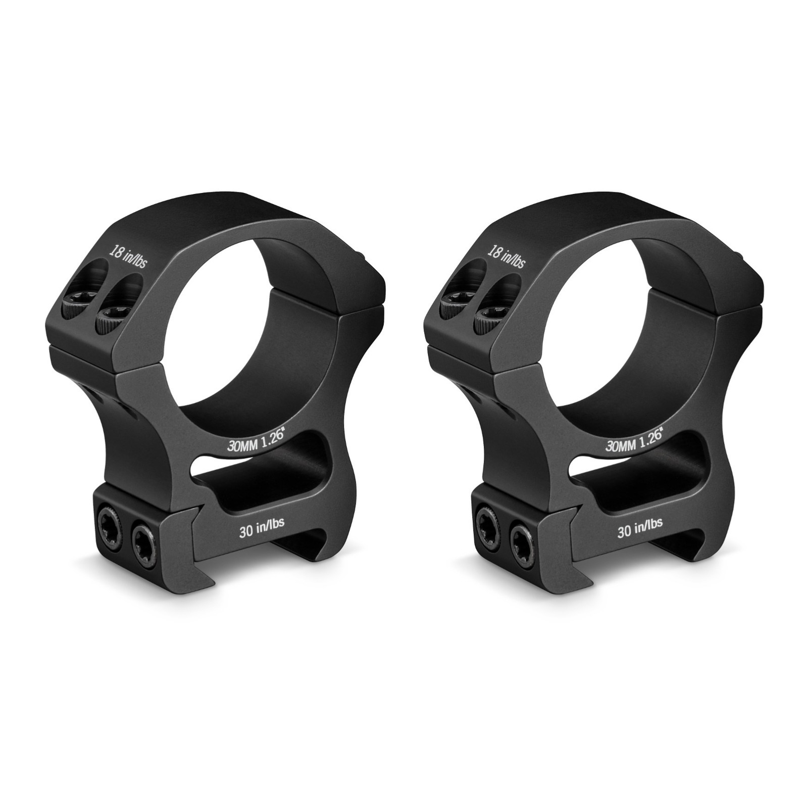 Vortex Pro Series 30mm Riflescope Rings 2-Piece Set (High 1.26-inch Height)