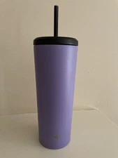 Joy Jolt 20 Oz Purple Insulated Tumbler With Lid & Straw Pre-Owned