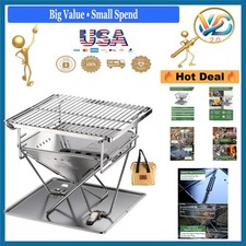 X-MINI PRO Portable Charcoal Grill Fire Pit Tabletop 3-Level Adjustable Stain...