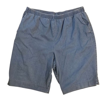 Alfred Dunner Womens Blue Pull On Denim Shorts Sz 16 Elastic Waist Cotton Blend